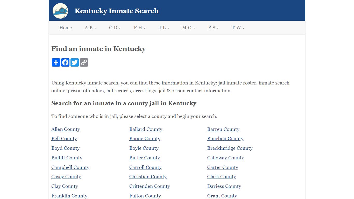 Kentucky Inmate Search